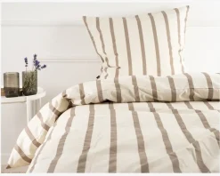 Sengesæt Kelly Stribet Natur 140x200 cm