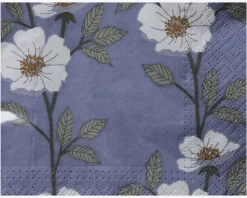Servietter blå blomster 33x33 cm