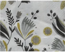 Servietter brun blomster 33x33 cm
