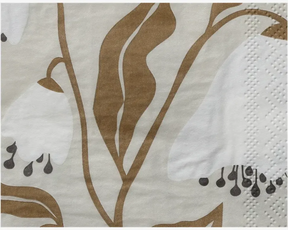 Servietter klokkeblomst beige 33x33 cm