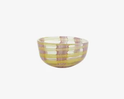 Skål Mønster Gul/Pink Ø.12 cm
