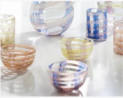 Skål Mønster Gul/Pink Ø.12 cm