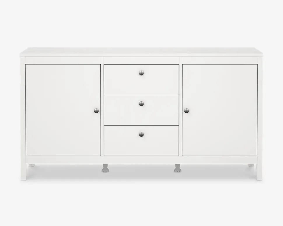 Skænk Madrid hvid med 3 skuffer