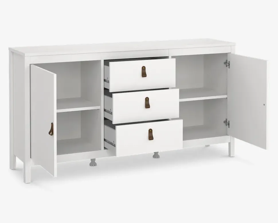 Skænk Madrid hvid med 3 skuffer