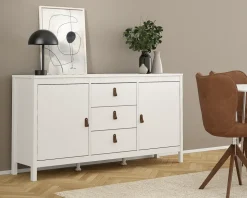 Skænk Madrid hvid med 3 skuffer