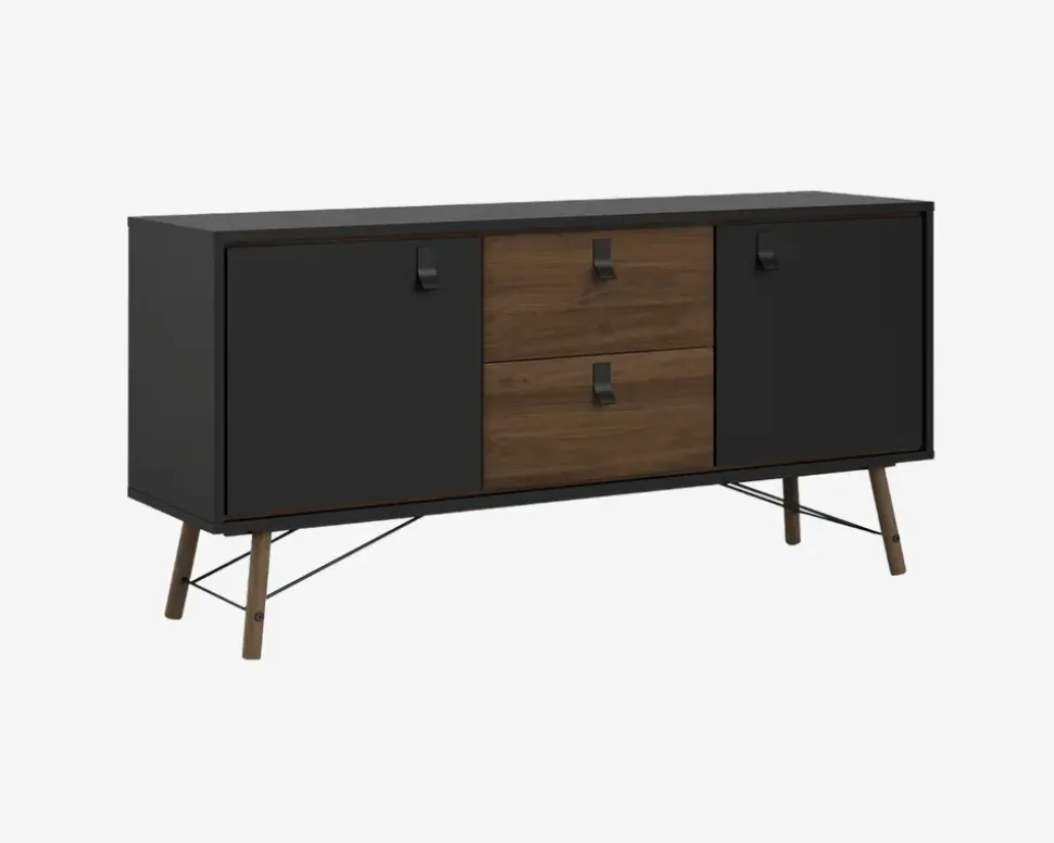 Skænk Ry B. 150 cm sort/valnød