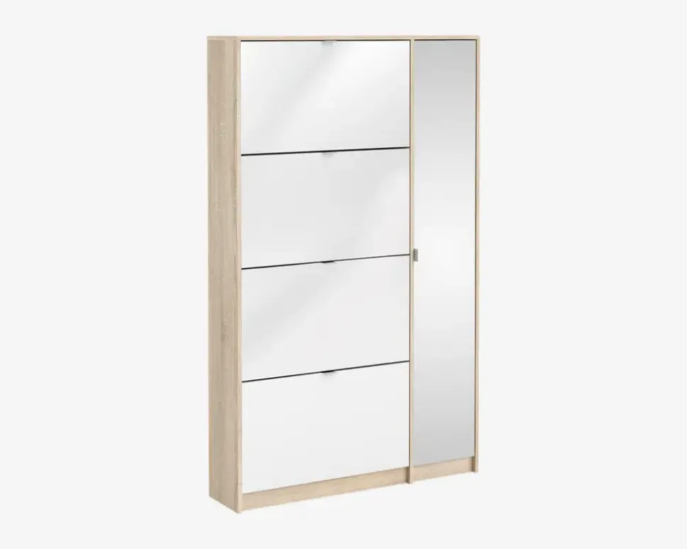 Skoskab Shoes m. 4 låger og spejldør