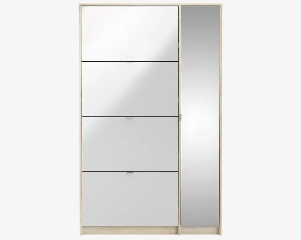 Skoskab Shoes m. 4 låger og spejldør