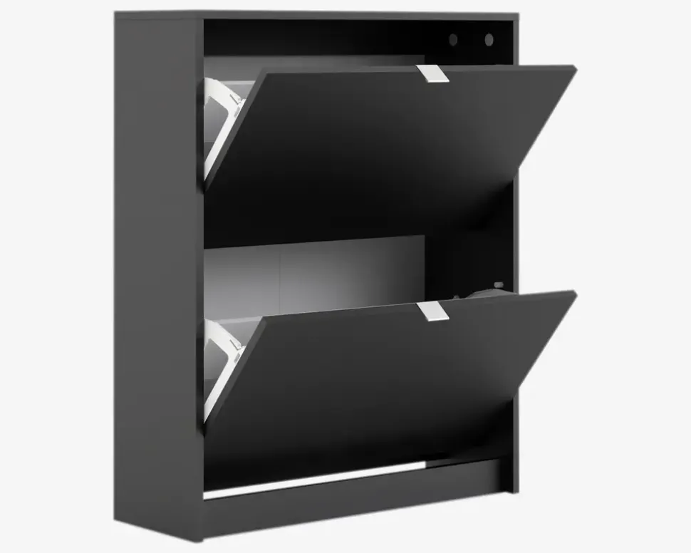 Skoskab Shoes m. 2 låger sort