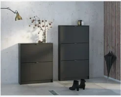 Skoskab Shoes m. 3 låger sort