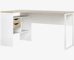 Skrivebord Hjørne Hvid/Eg