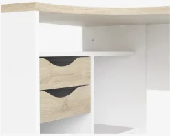 Skrivebord Hjørne Hvid/Eg