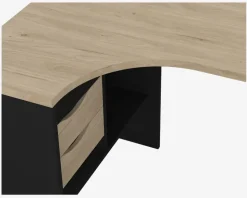 Skrivebord Hjørne Sort/eg