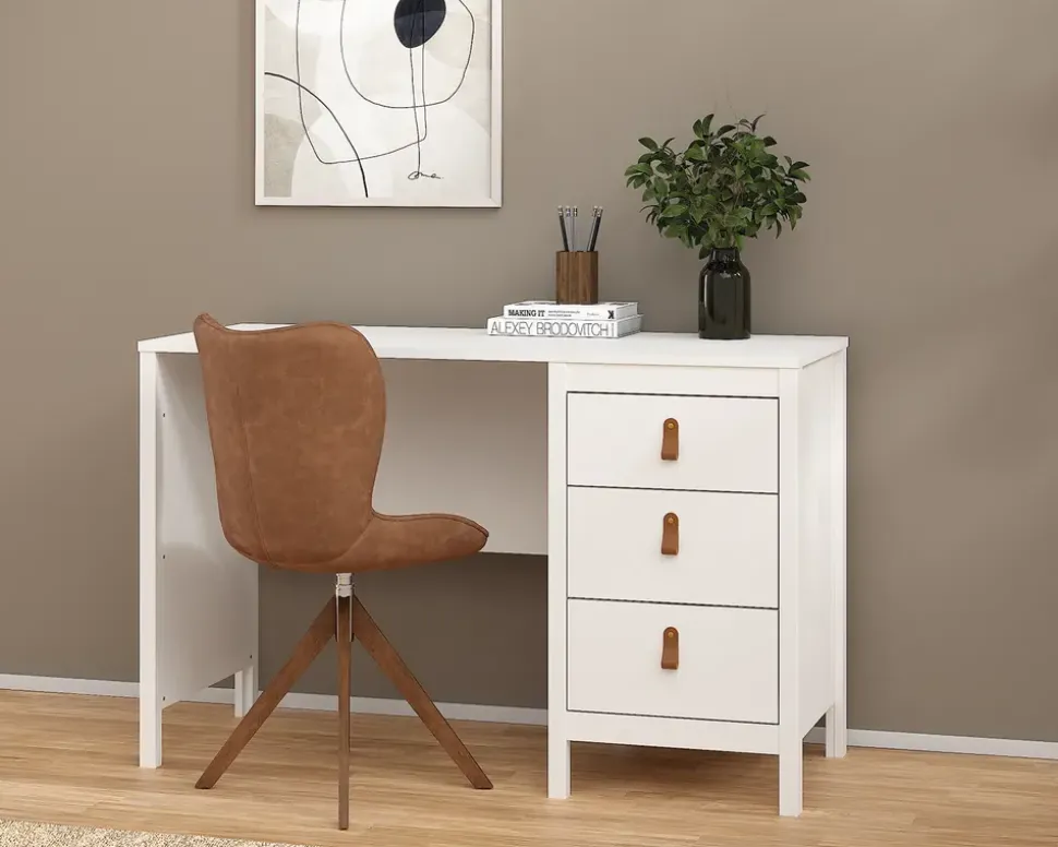 Skrivebord Madrid hvid kunstfiner