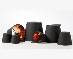 Skærm Isabella Domus sort/ kobber H.13,5 cm