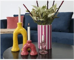 Skulptur Lysestage Rosa H.12,5 cm