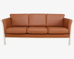 Sofa 3 Pers. Luksus Tremmesofa Cognac/Bøg