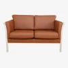 Sofa 2 Pers. Luksus Tremmesofa Cognac/Bøg
