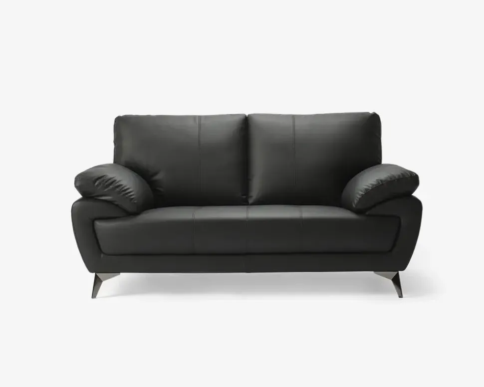 Sofa 2 Pers. Sort kunstlæder/PU