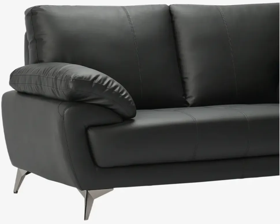 Sofa 2 Pers. Sort kunstlæder/PU