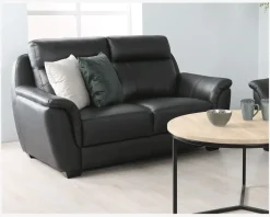 Sofa 2 Pers. Sort Læder