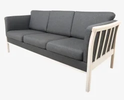 Sofa 3 Pers Tremmesofa Grå Stof