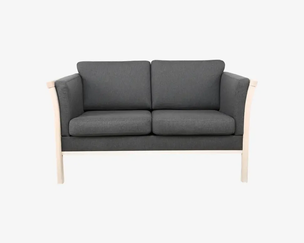 Sofa 2 Pers. Tremmesofa Grå Stof