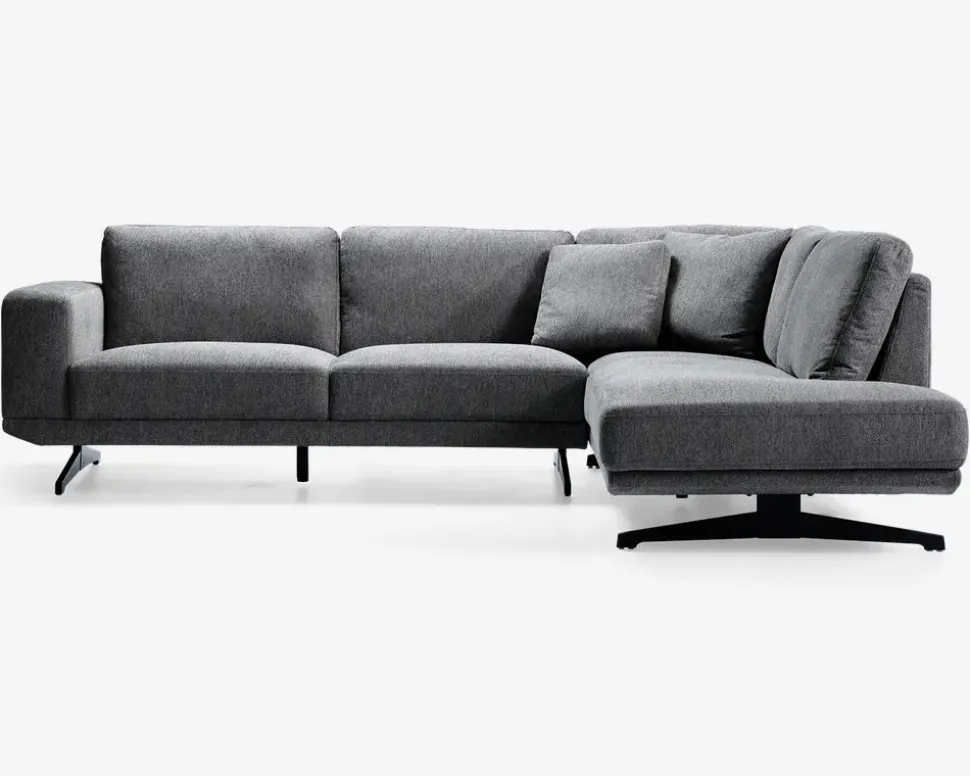 Sofa m. åben afslutning grå højrevendt