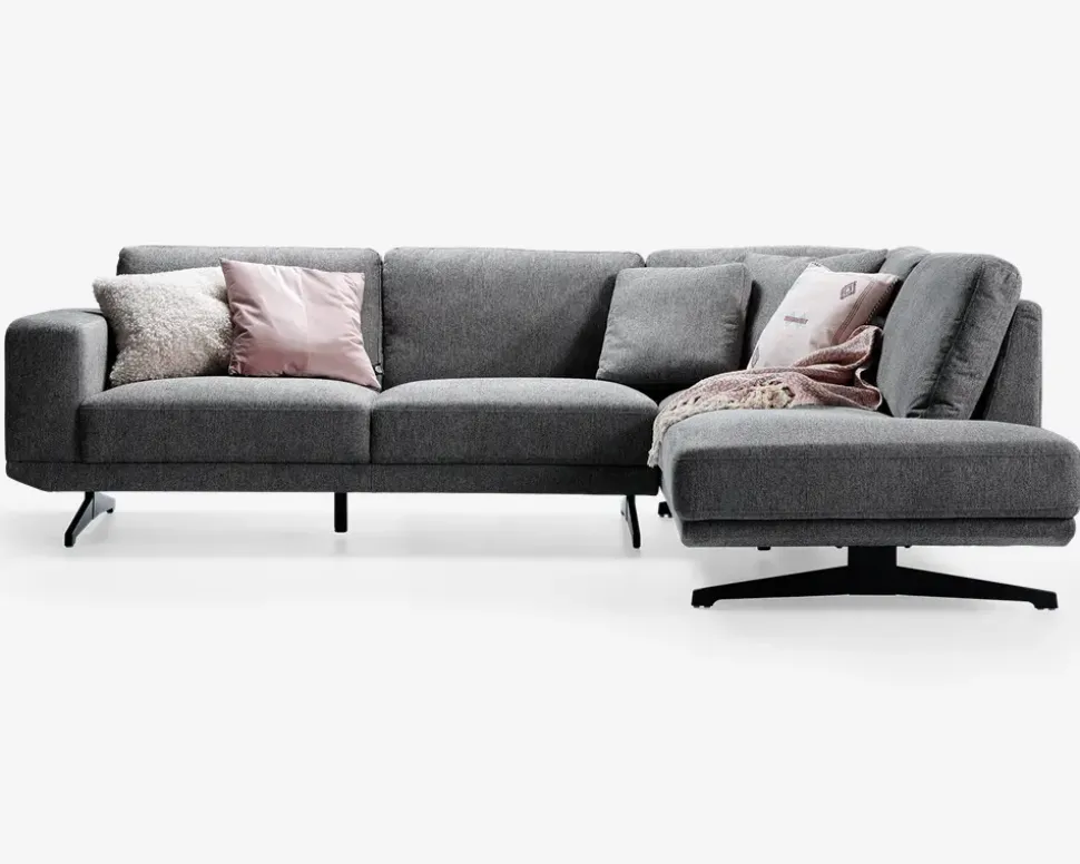 Sofa m. åben afslutning grå højrevendt