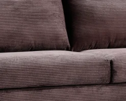 Sofa med chaiselong brun fløjl højre