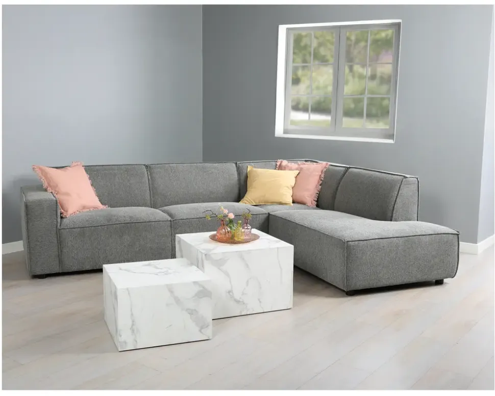 Sofa m/Open End Højrevendt Grå