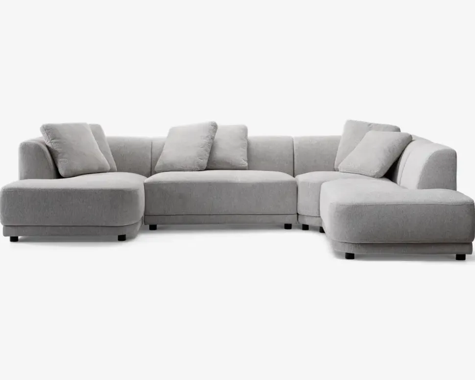 Sofa U-shape grå/beige højrevendt