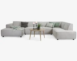 Sofa U-shape Højrevendt Beige