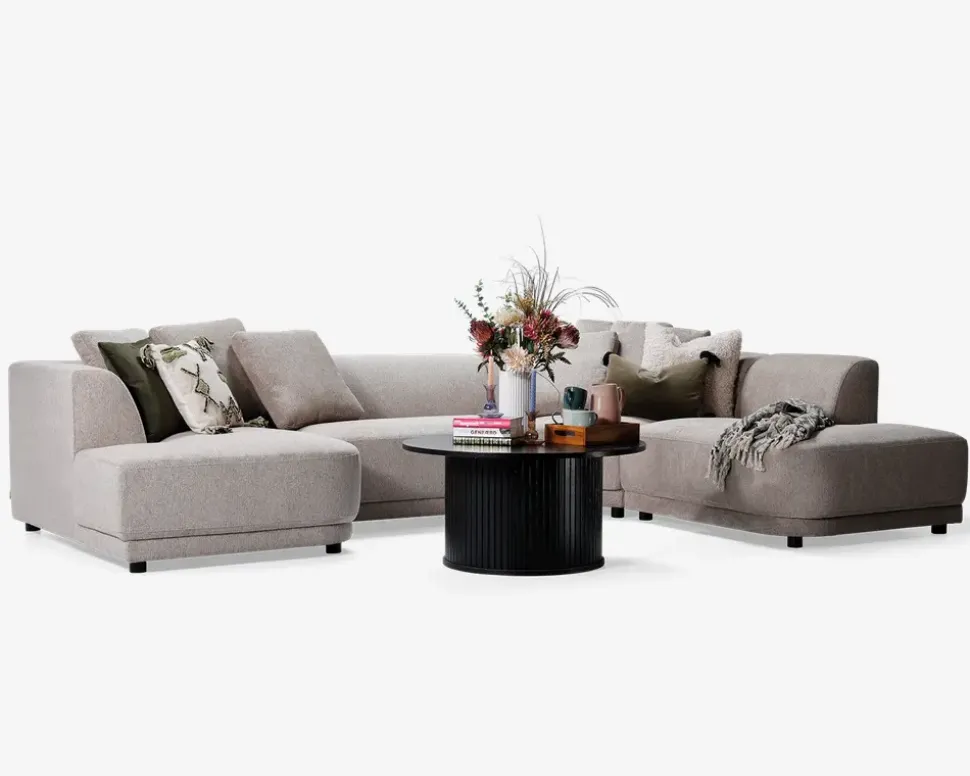 Sofa U-shape Taupe højrevendt