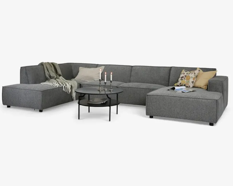 Sofa U-shape Venstrevendt Grå