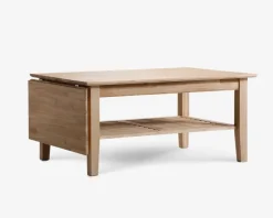 Sofabord olieret eg med klap og hylde