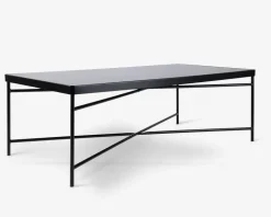 Sofabord sort/glas 60x120 cm