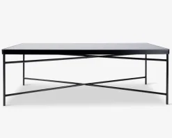 Sofabord sort/glas 60x120 cm