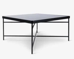 Sofabord sort/glas 80x80 cm