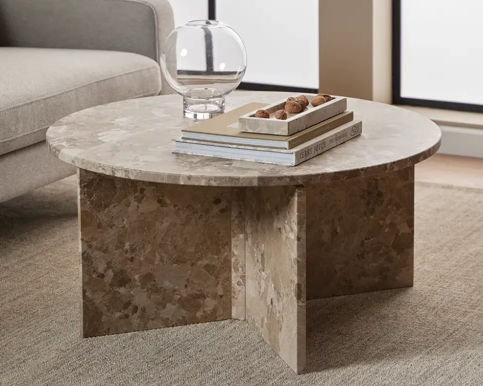 Sofabord Vega Latte marmor Dia-Ø90 cm