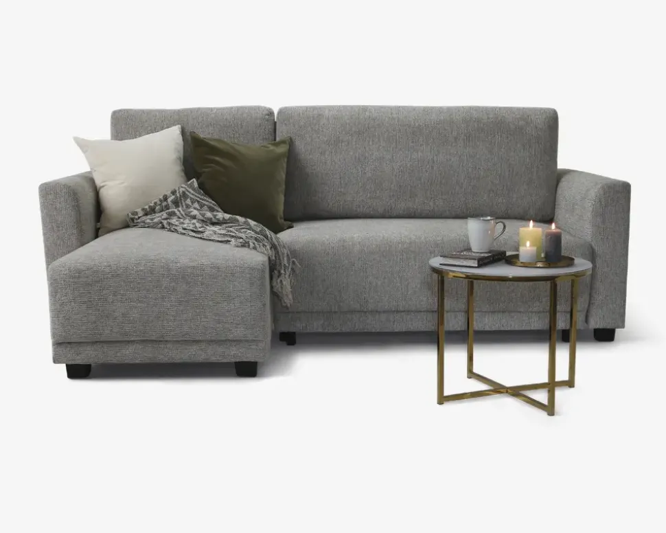 Sovesofa m/Chaiselong Beige