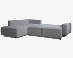 Sovesofa open end venstre grå/beige
