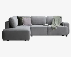 Sovesofa open end venstre grå/beige