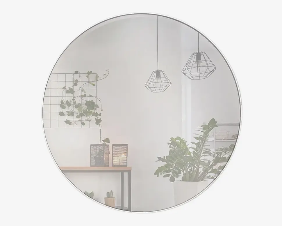 Spejl Cirkel Hvid Ø.100 cm