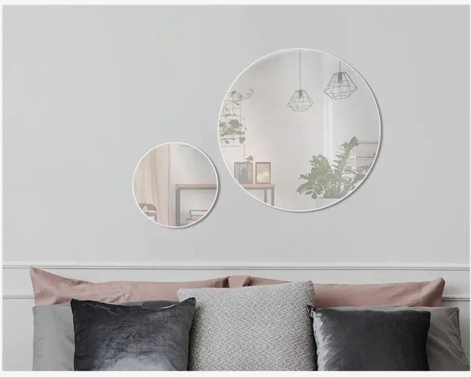 Spejl Cirkel Hvid Ø.100 cm