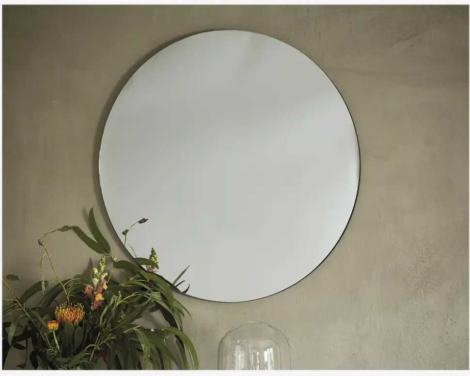 Spejl Cirkel Sort Ø.80 cm