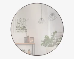 Spejl Cirkel Sort Ø.100 cm