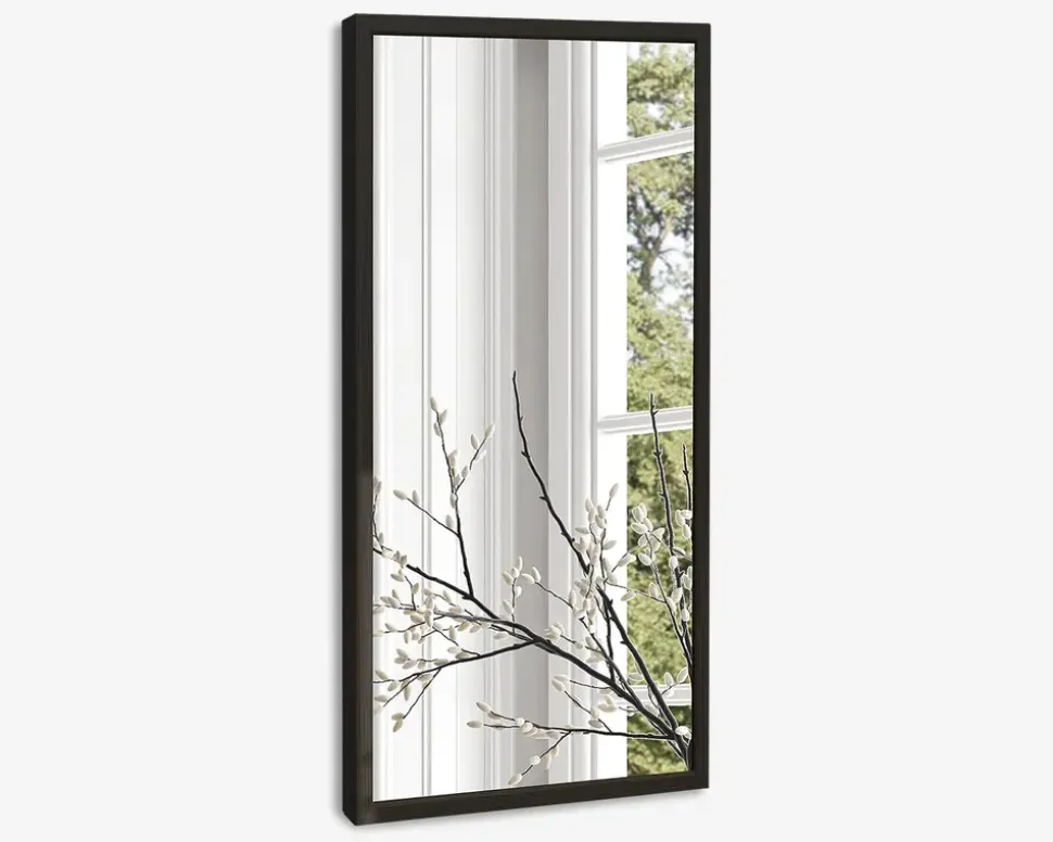 Spejl Gallery sort træ 40x80 cm