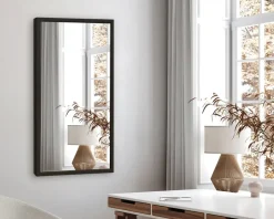 Spejl Gallery sort træ 40x80 cm