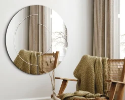 Spejl indgravering I Ø.80 cm